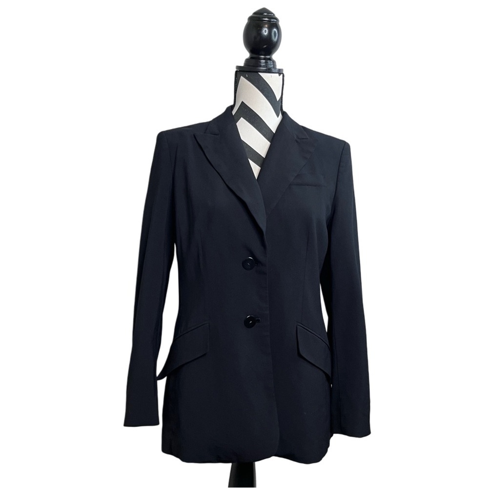 Vintage Talbots Sz 10 Long-Sleeve Office Career Women's Black Blazer